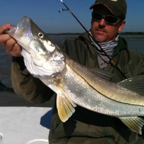 Mike Haines holding a snook